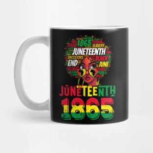 Celebrate Juneteenth Messy Bun Black Women 1865 Juneteenth Mug